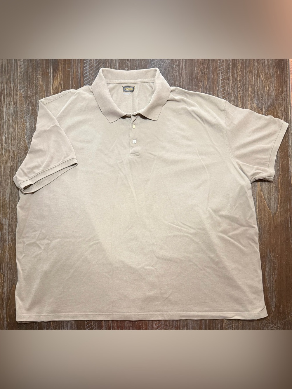 Men’s Polo Shirt by The Foundry Supply Co. - Tan - Short Sleeve - Size 5XL